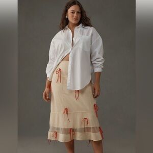 Maeve Ribbon Pencil Midi Skirt